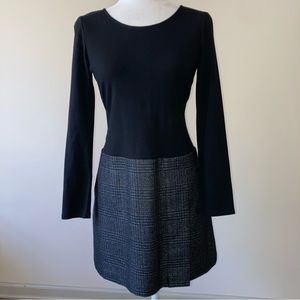 Theory Blended Wool Mini Dress Black 8